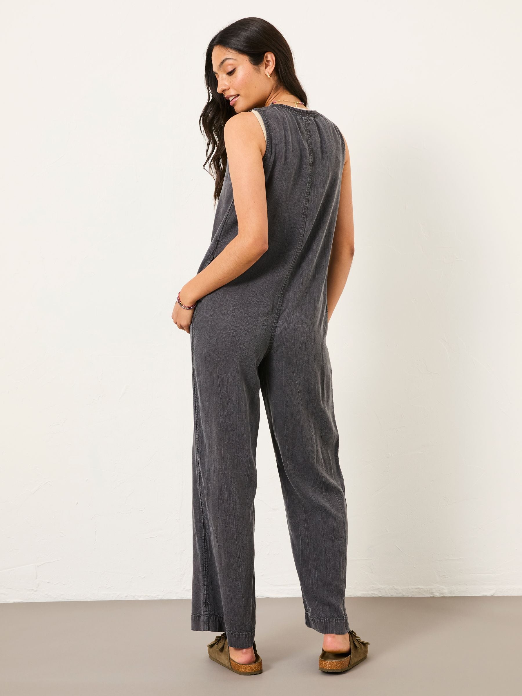 Tara Charcoal Grey Dungarees