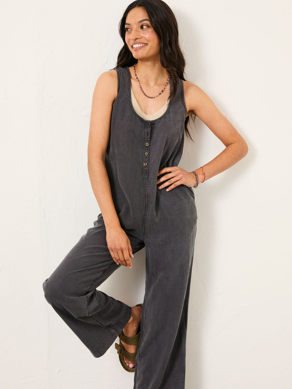 Tara Charcoal Grey Dungarees