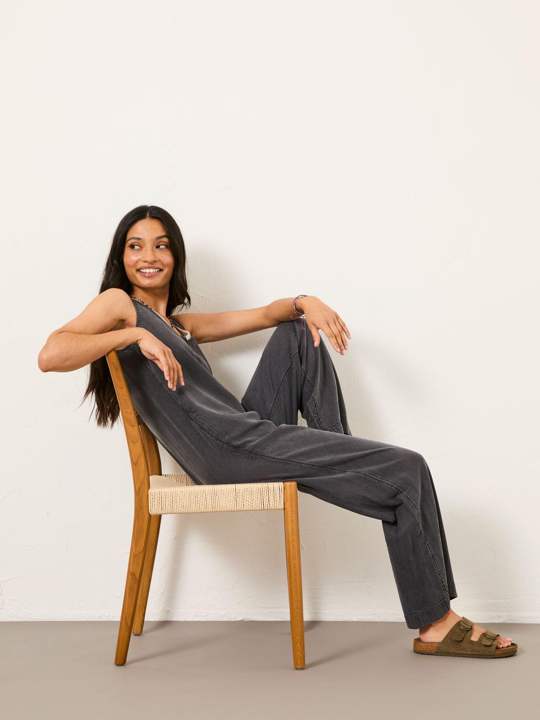 Tara Charcoal Grey Dungarees