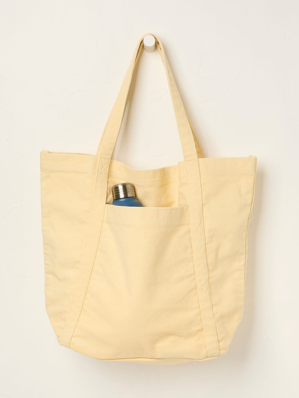 Astrid Lemon Yellow Pocket 100% Cotton Tote Bag