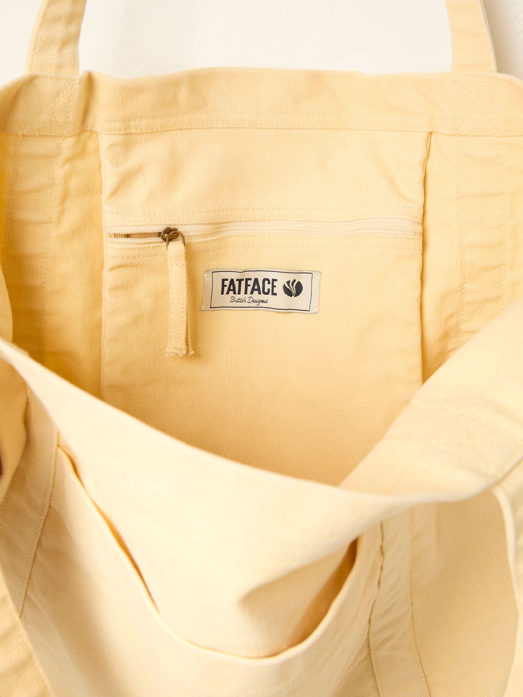 Astrid Lemon Yellow Pocket 100% Cotton Tote Bag