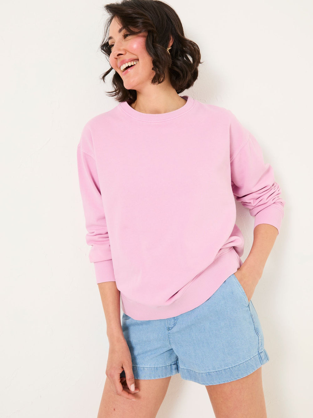 Georgia Light Pink Crew Sweatshirt