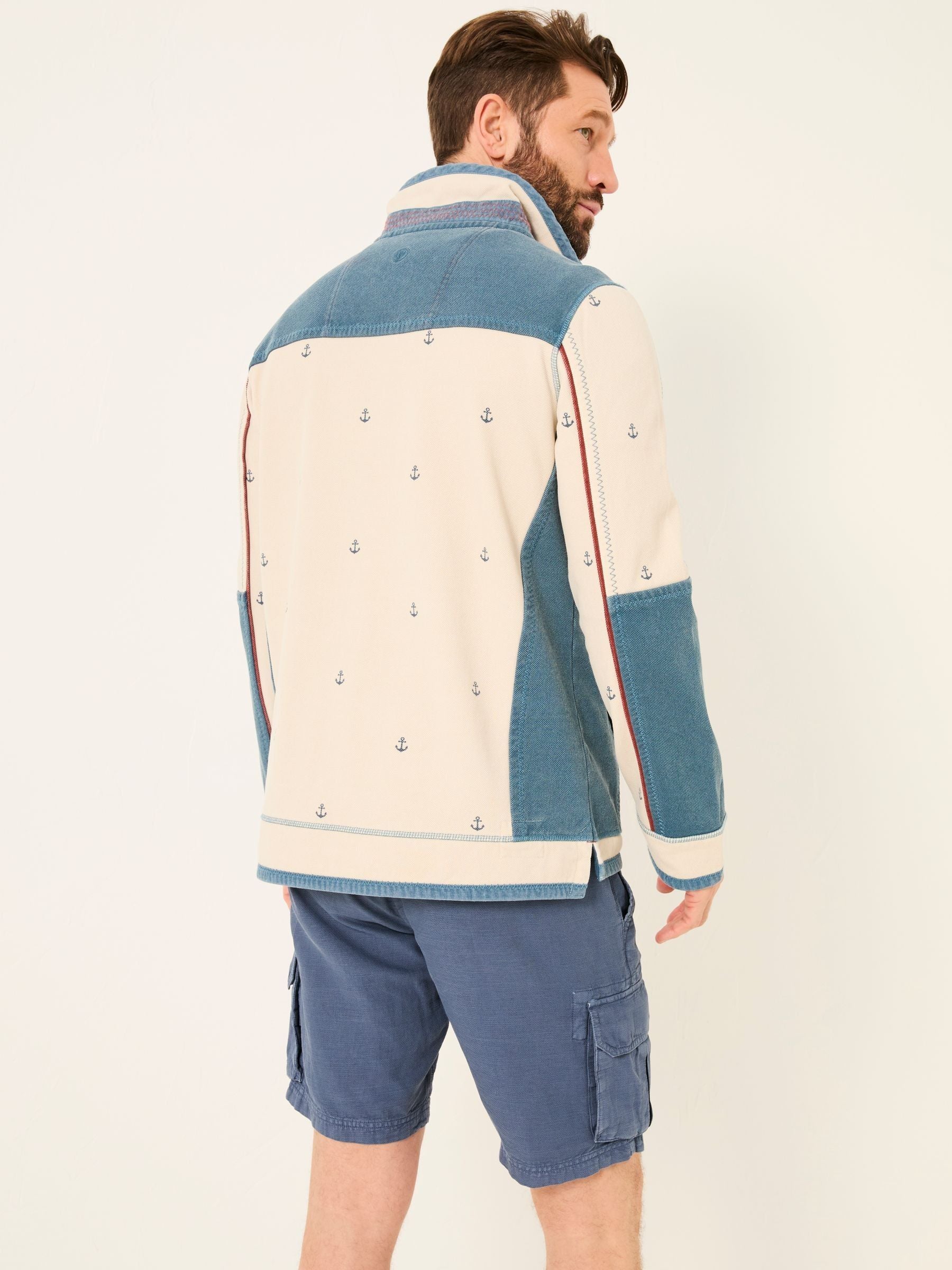 Natural 100% Cotton Airlie Panel Quarter Zip Sweat Top