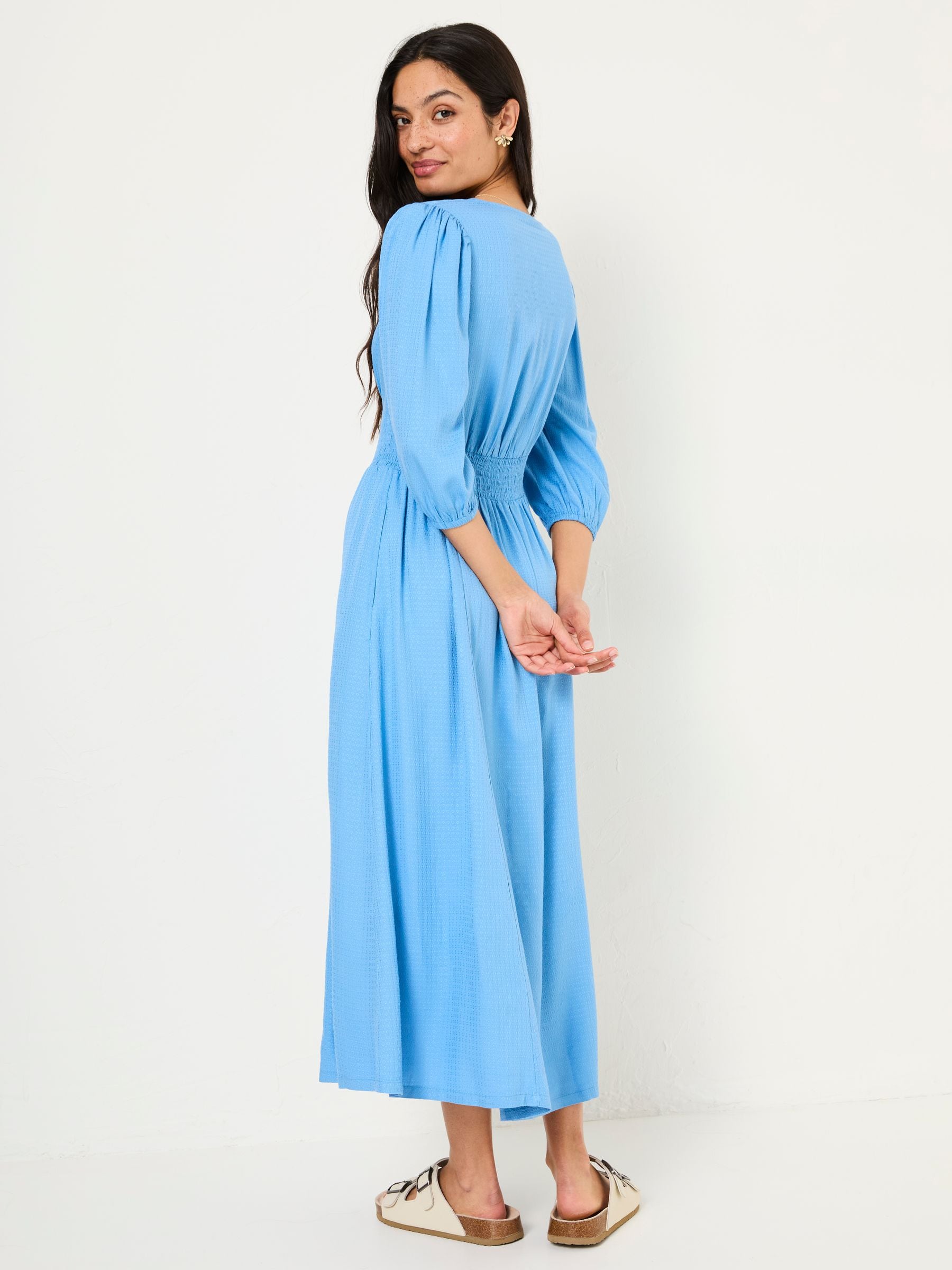 Bright Blue Rene Textured Midi Dress