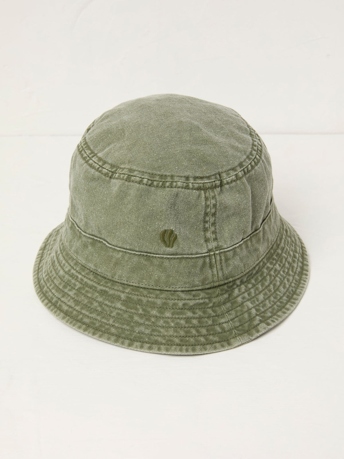 Khaki Green Washed Bucket 100% Cotton Hat