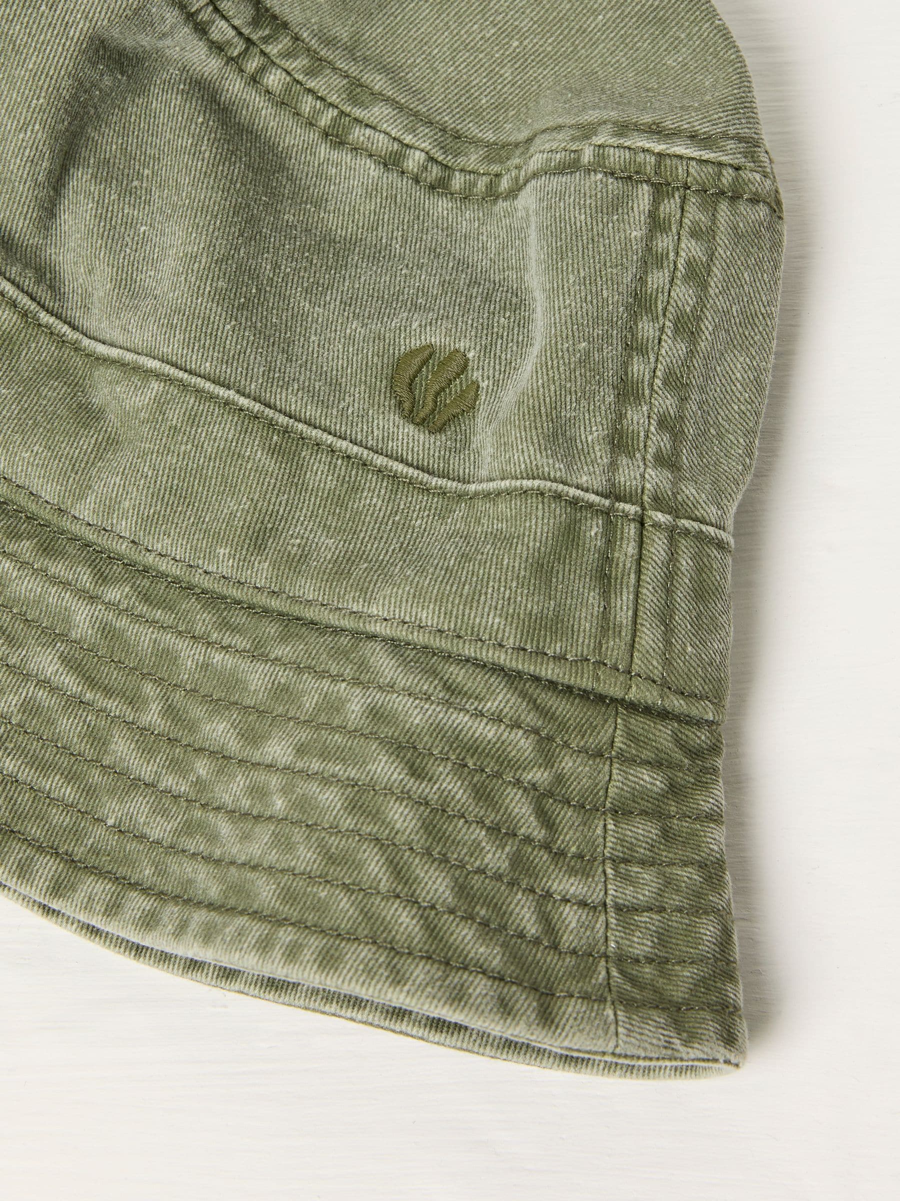 Khaki Green Washed Bucket 100% Cotton Hat