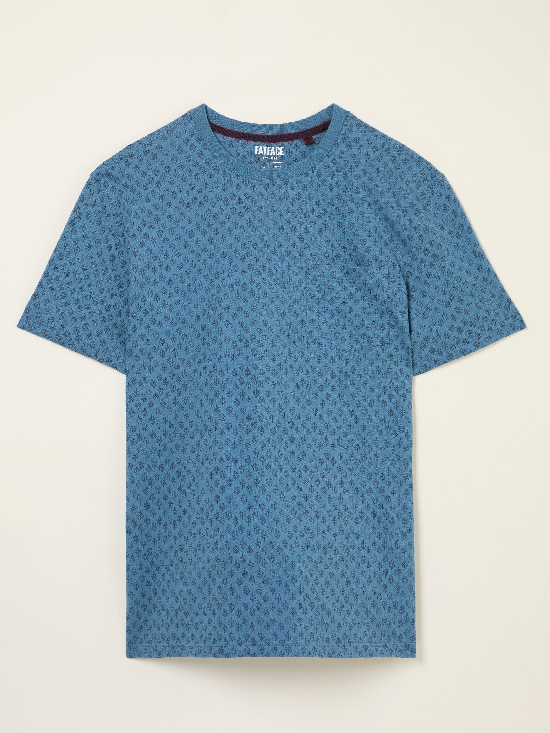 Hayle Navy Hayle Block Printed Tshirt