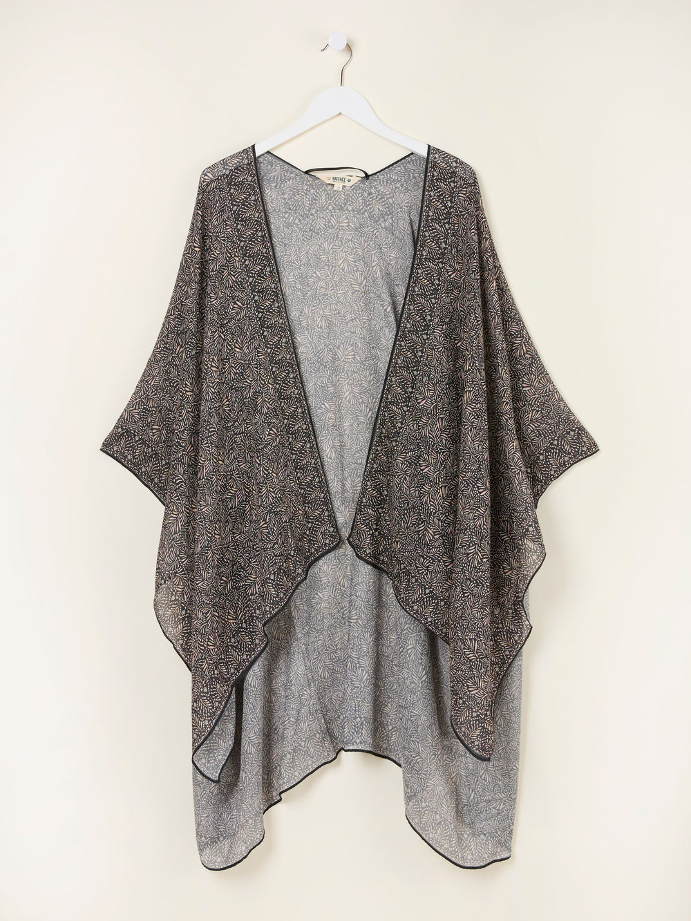 Black Leaf Printed Kimono