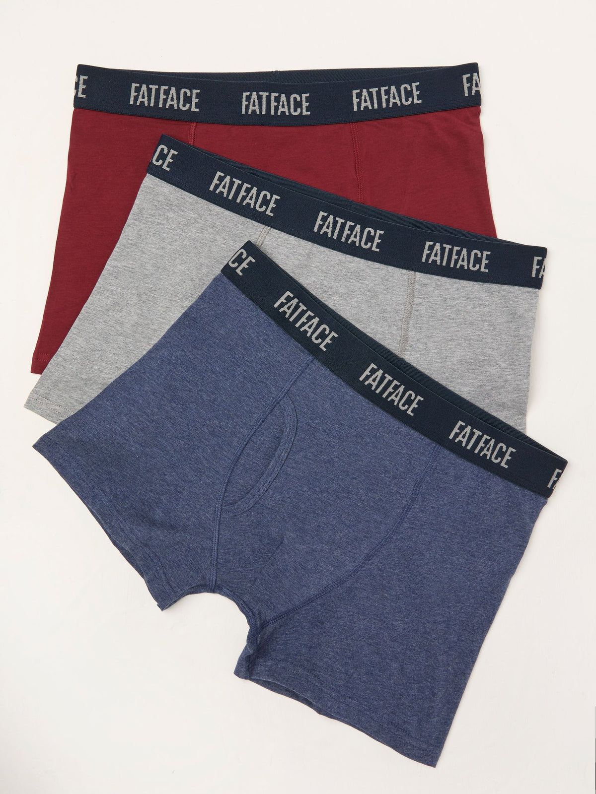 Blue/Grey/Red Classic Boxers 3 Pack