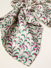 Ivory Printed Tie Scrunchie