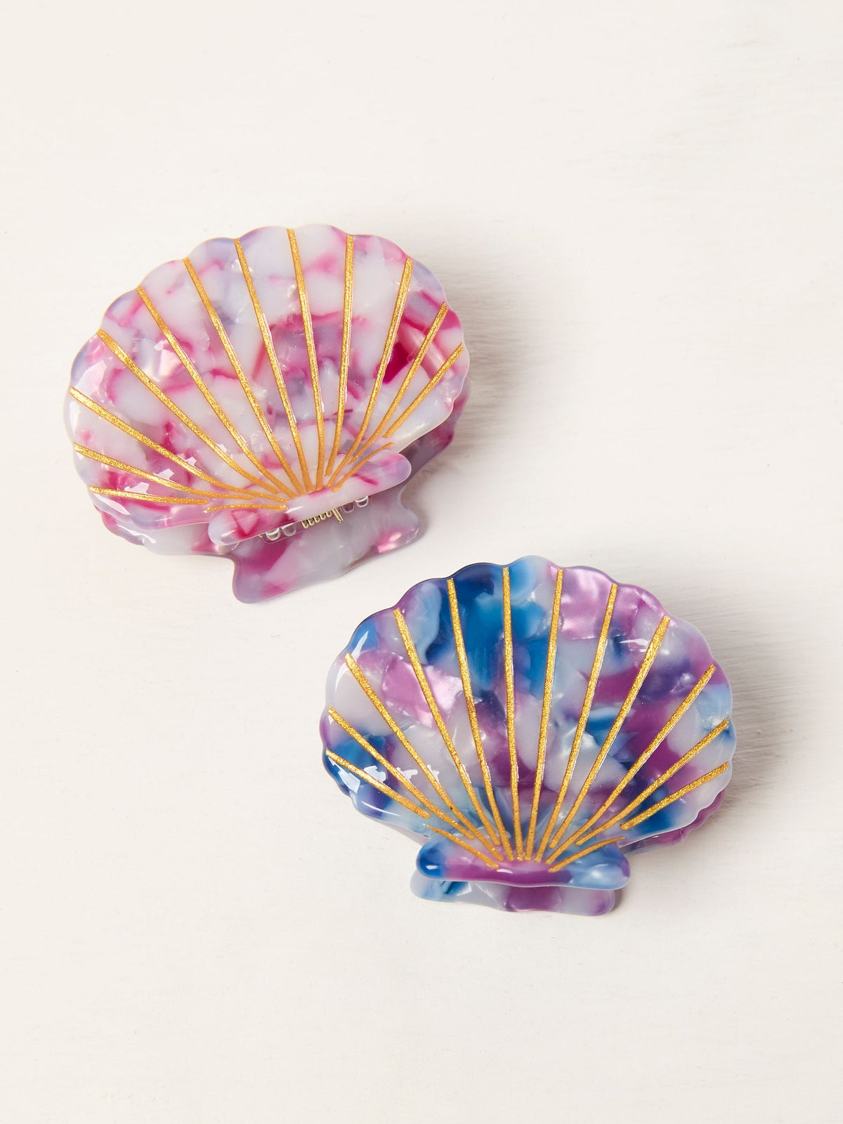Multi Shell Hair Clips 2 Pack