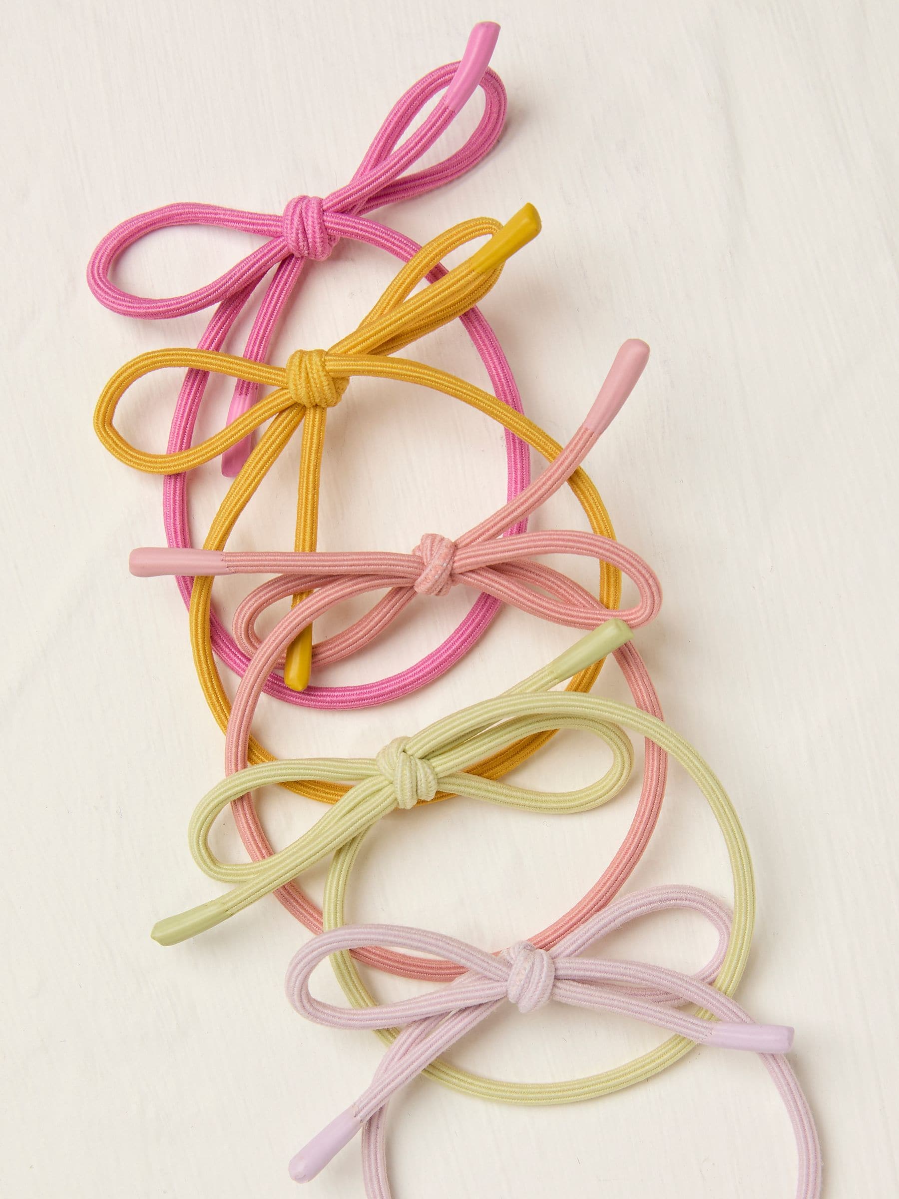 Pink Bow Hair Elastics