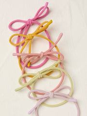 Pink Bow Hair Elastics