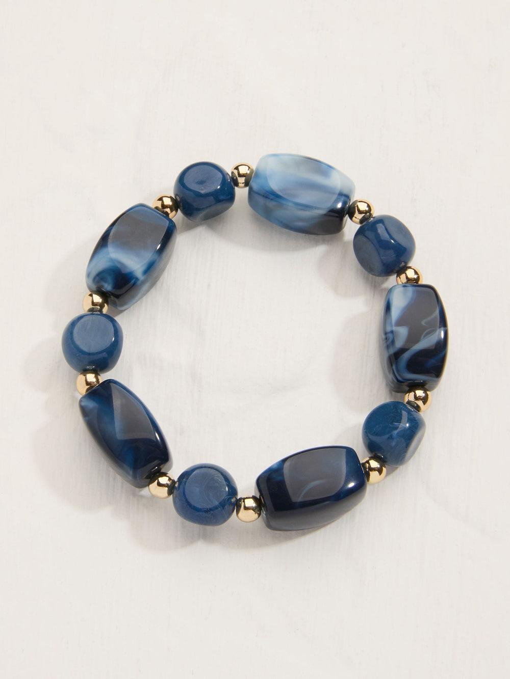 Blue Beaded Stretch Bracelet
