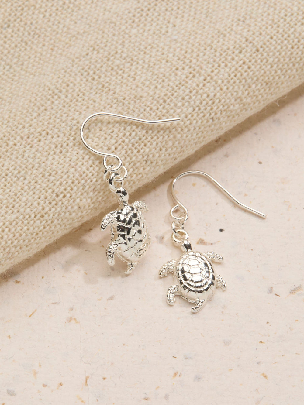 Gold Tone Turtle Drop Earrings