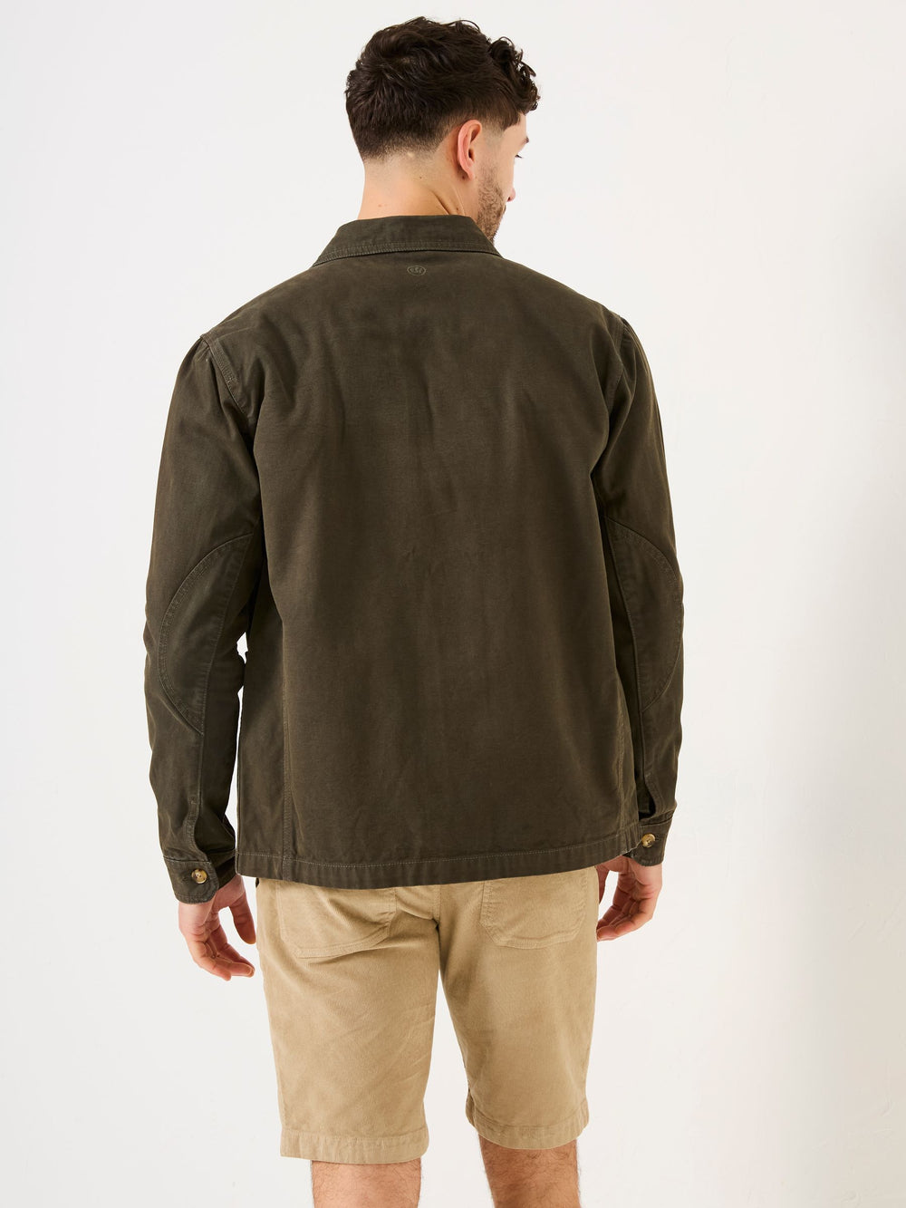Khaki Green Washed Canvas Garment Dye Chore Jacket