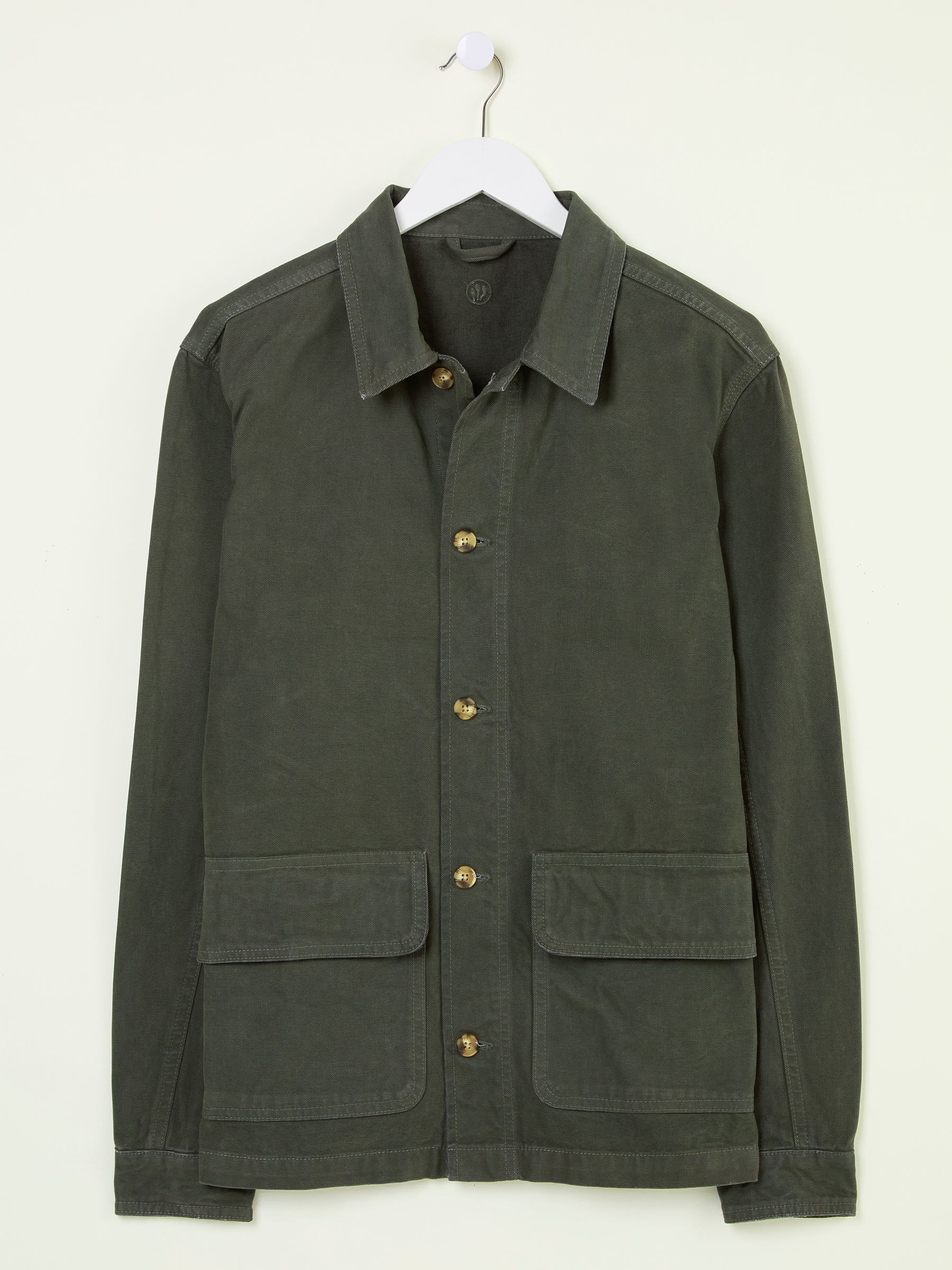 Khaki Green Washed Canvas Garment Dye Chore Jacket