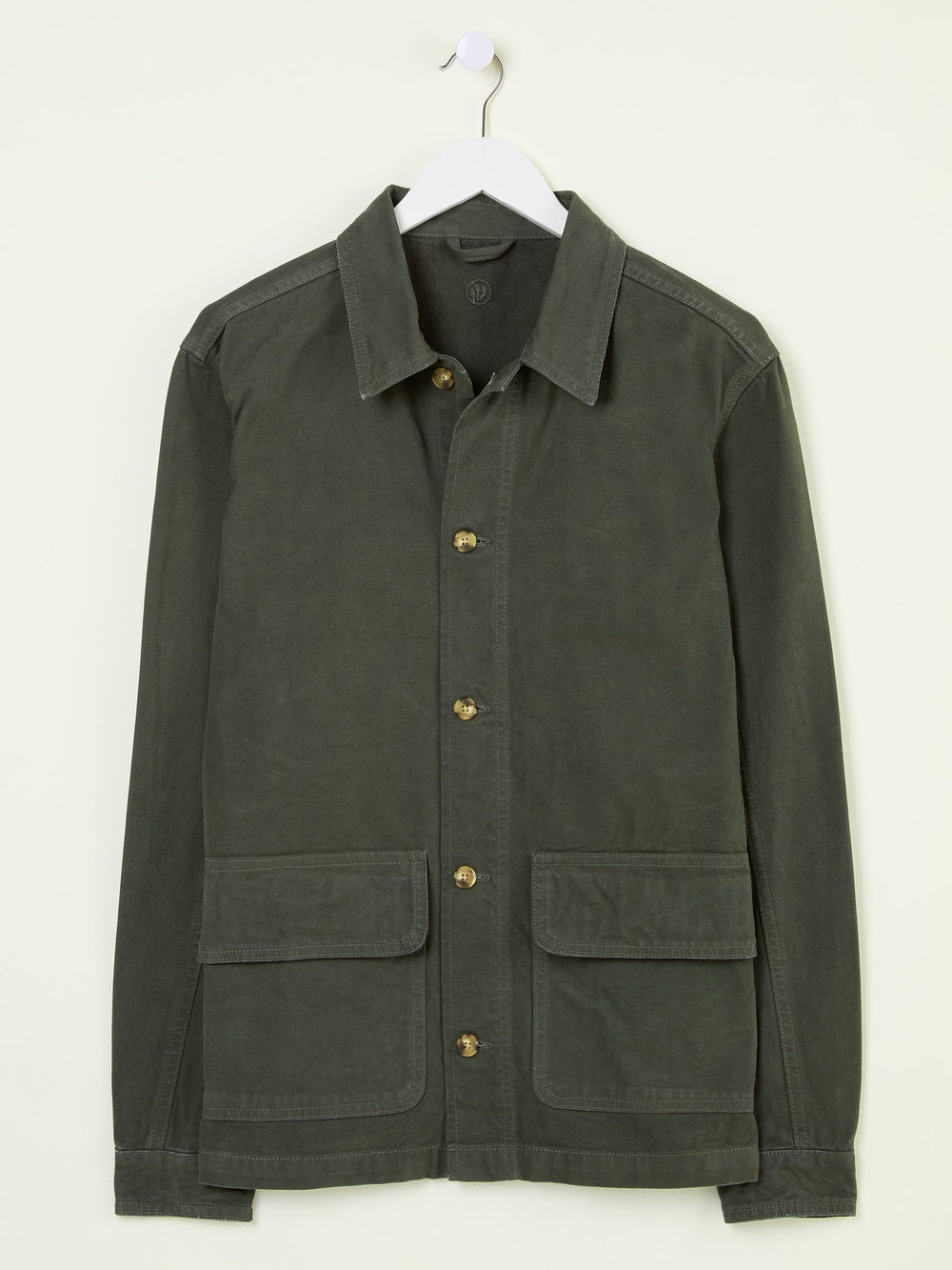 Khaki Green Washed Canvas Garment Dye Chore Jacket
