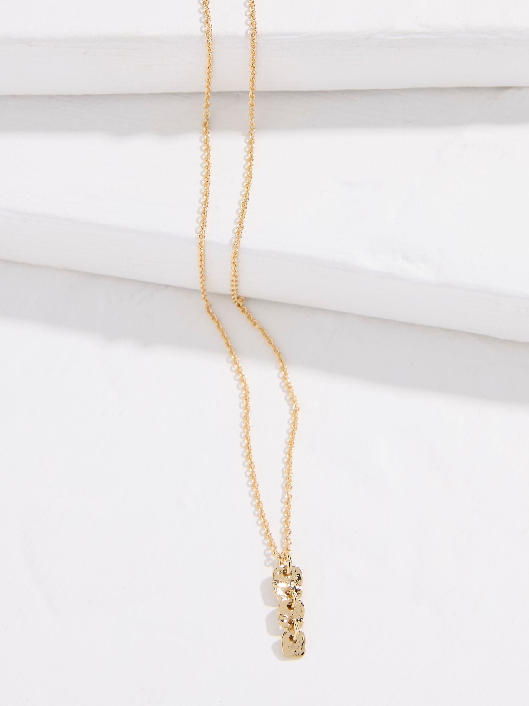 Gold Tone Triple Circle Pendant Necklace