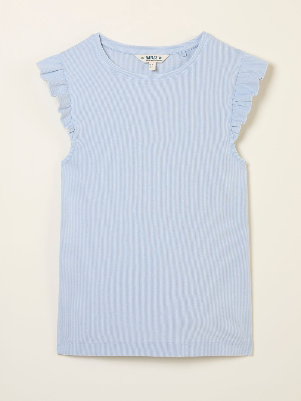 Light Blue Frill Sleeveless Top