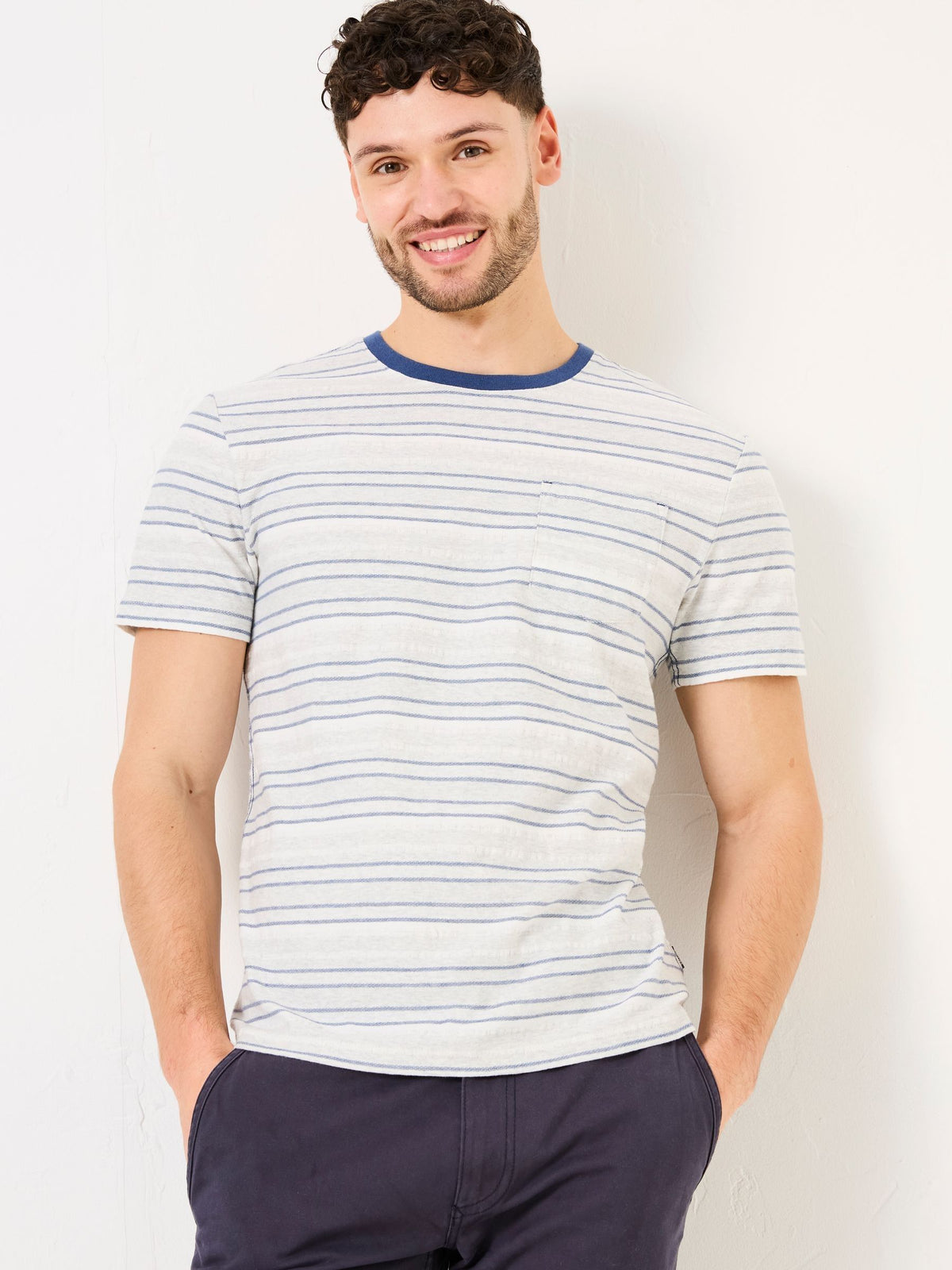 Oakdale White Striped T-shirt