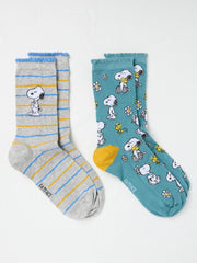 Multi Colour Snoopy Socks in a Gift Box 2 Pack
