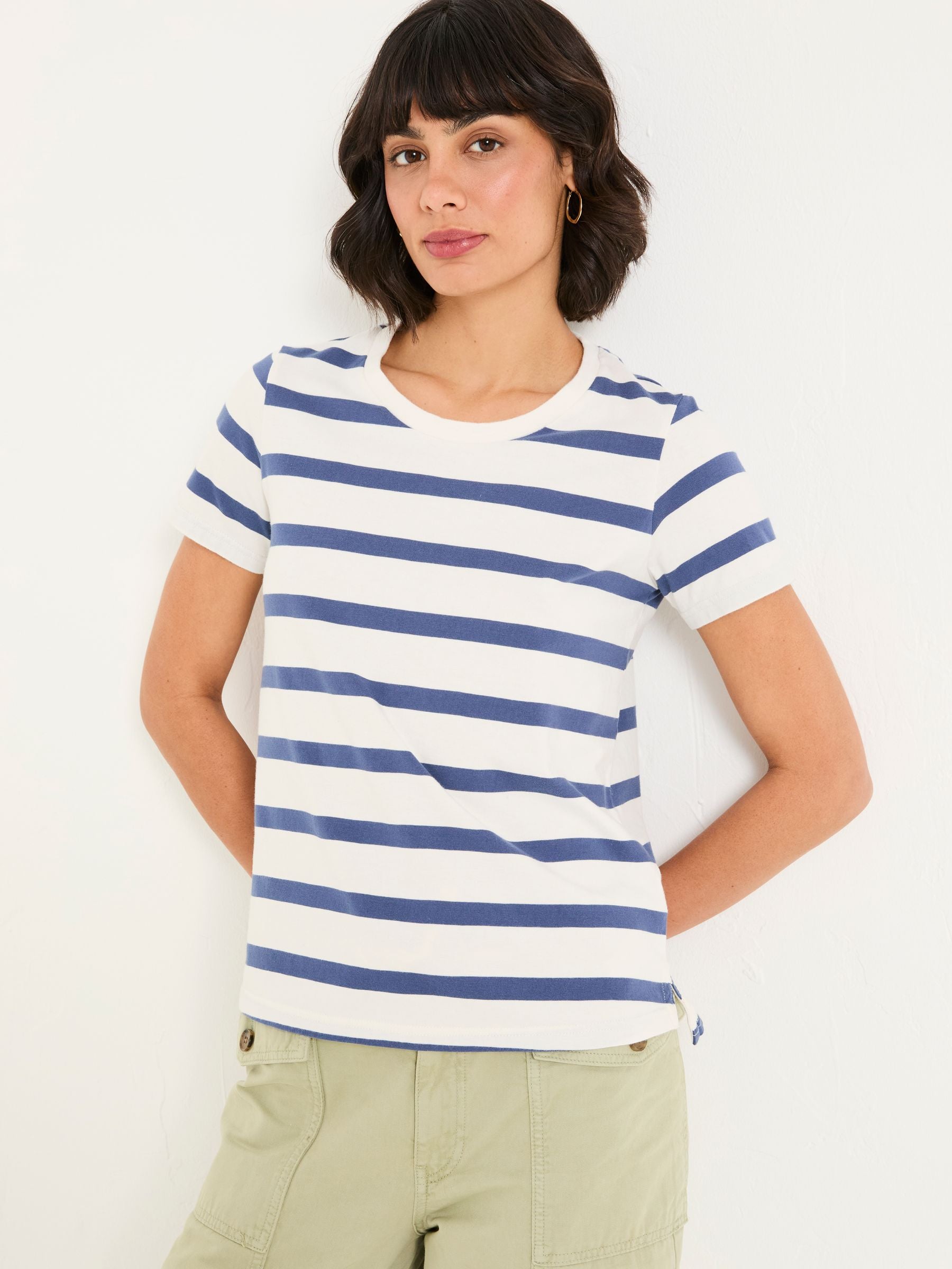 Natalie Ivory Short Sleeve Stripe T Shirt