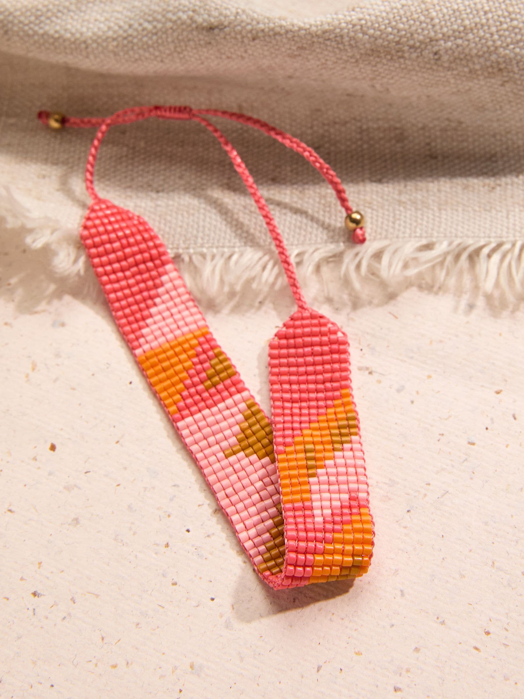 Orange Adjustable Woven Bracelet