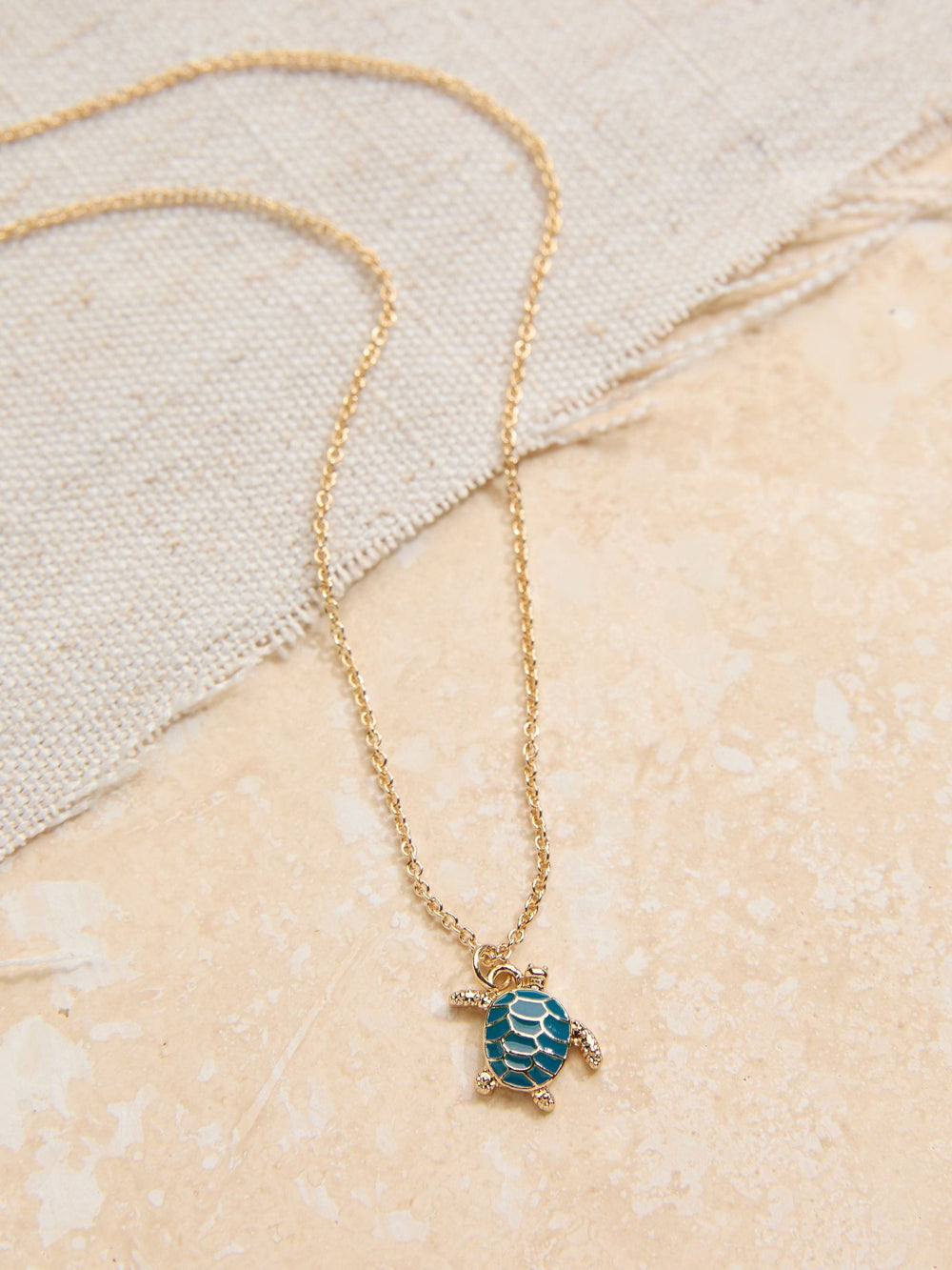 Gold Tone Turtle Necklace