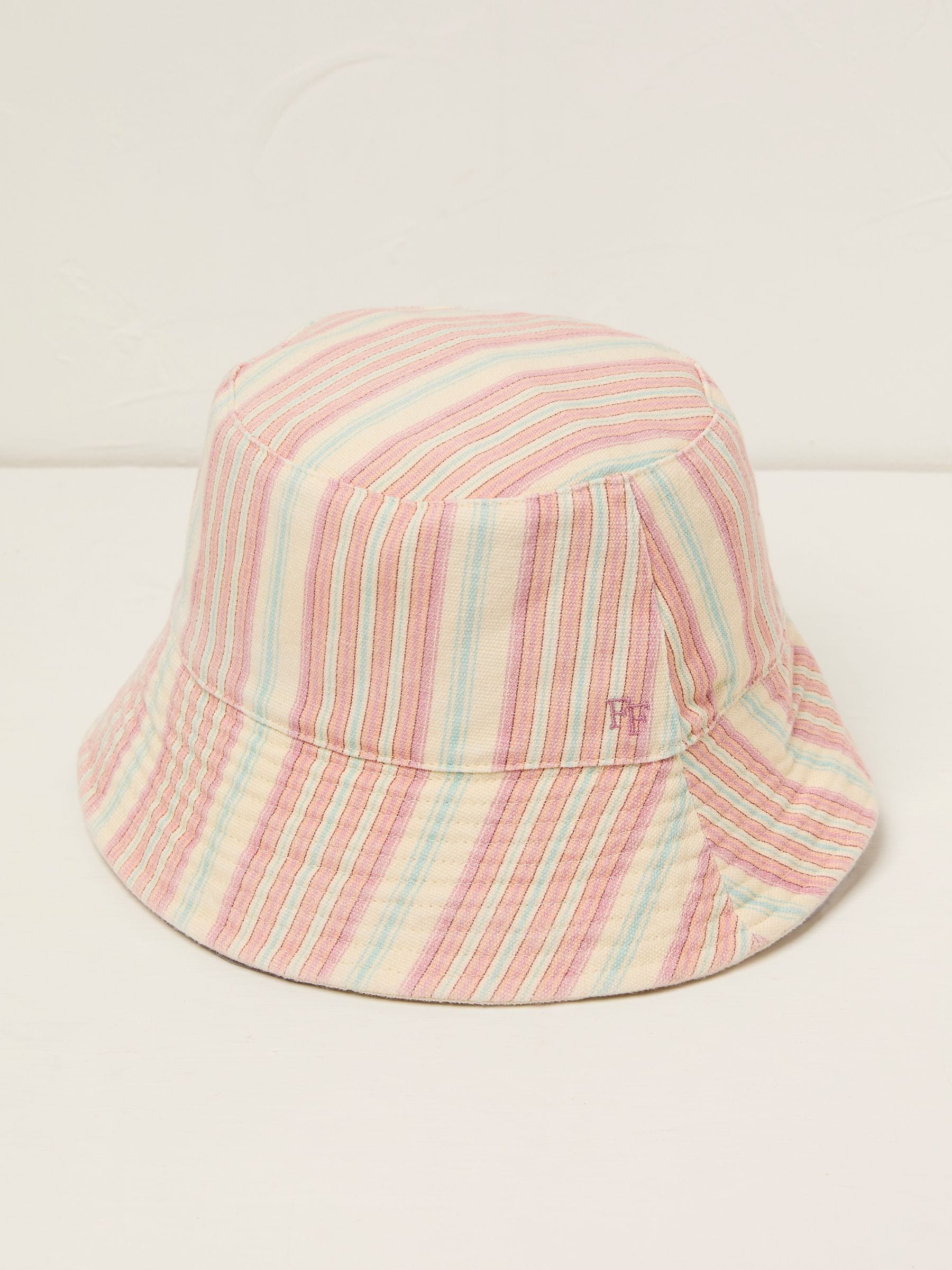 Pink Striped Bucket 100% Cotton Hat