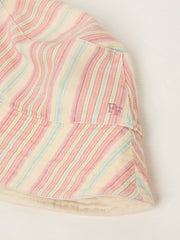 Pink Striped Bucket 100% Cotton Hat