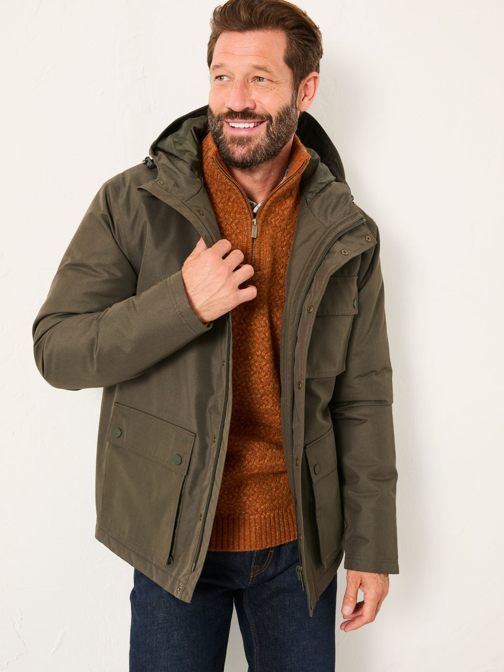 Saltby Khaki Green Waterproof Hooded Parka