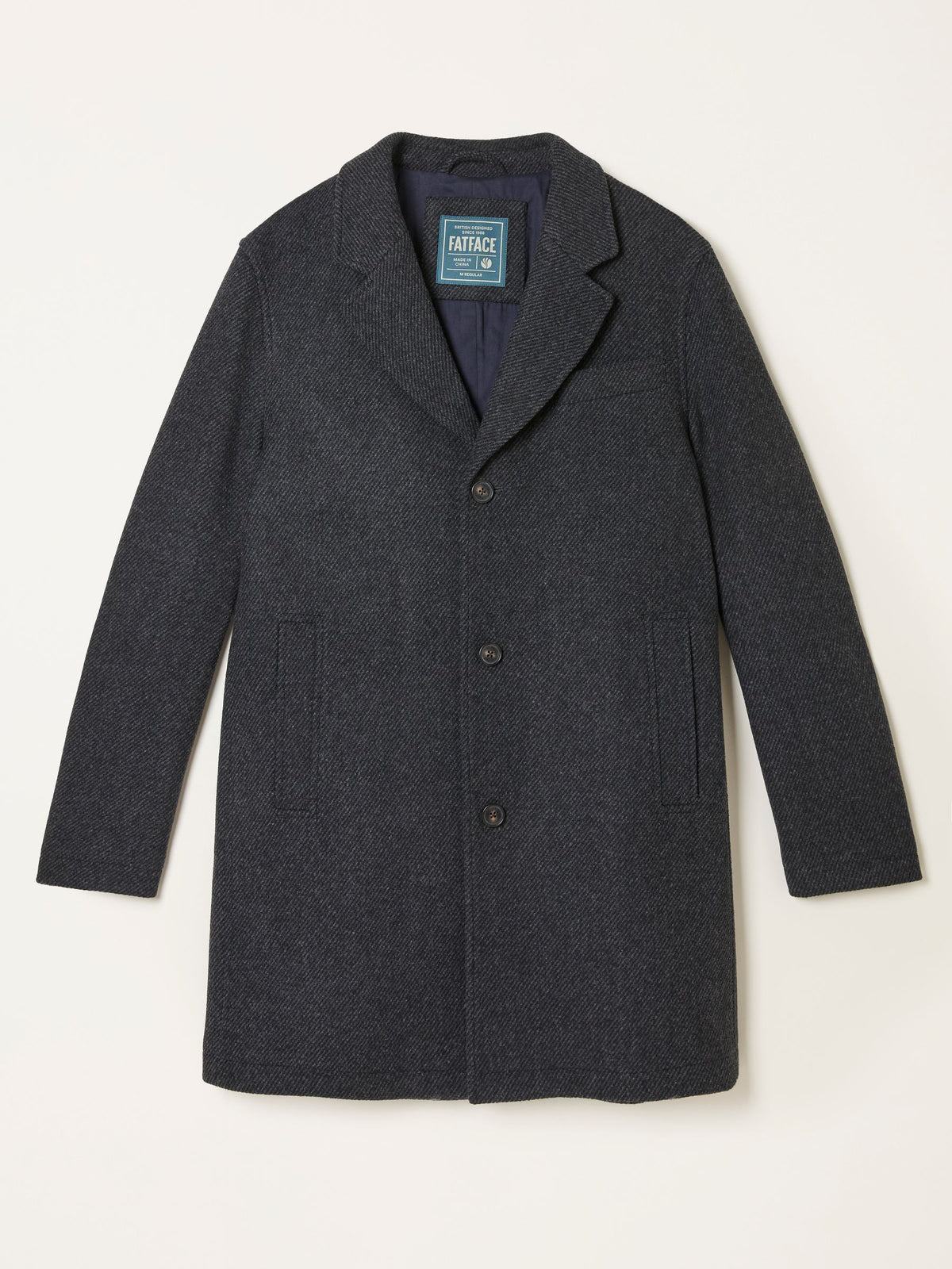 Tabor Dark Grey Single Breasted Wool Mix Topcoat