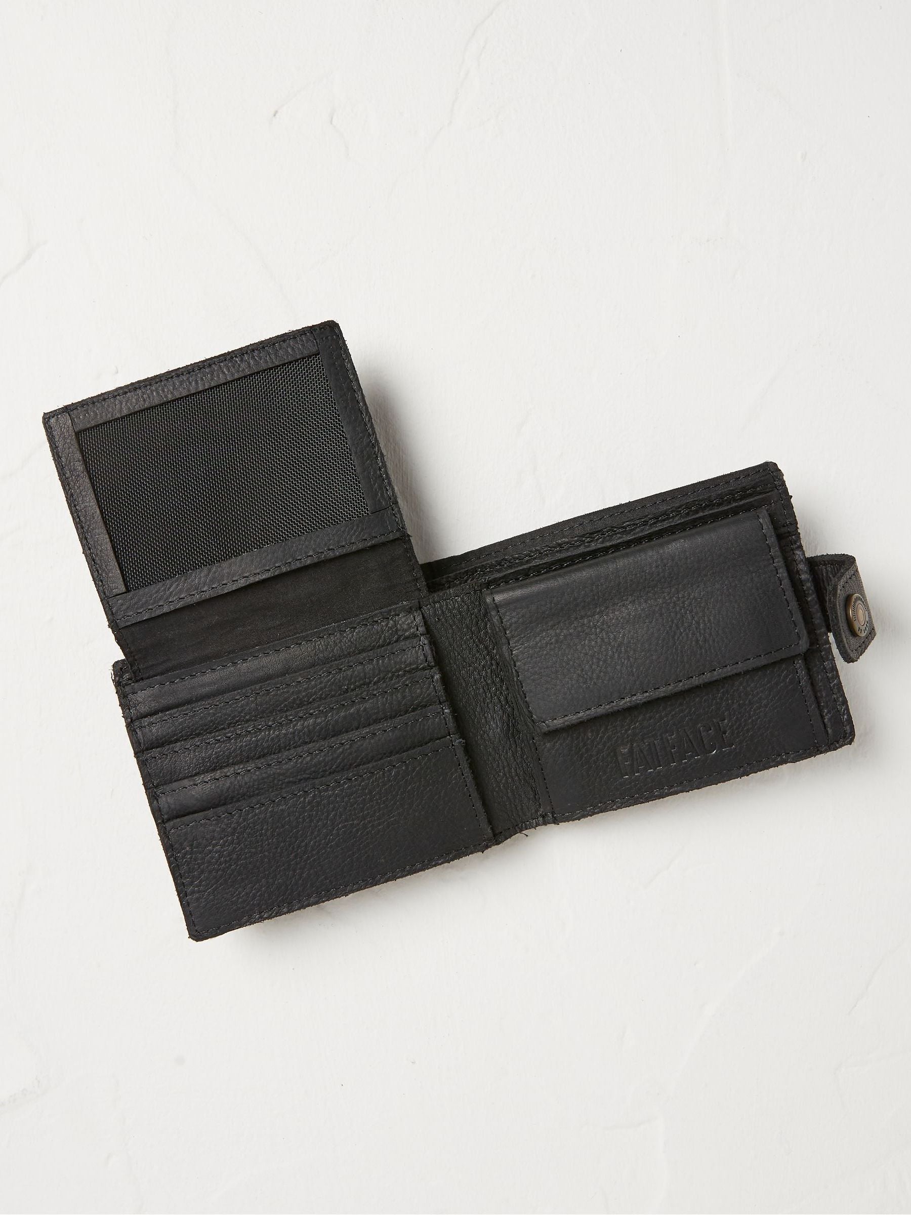 Black Multi Compartment Leather Wallet