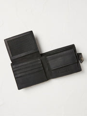 Black Multi Compartment Leather Wallet