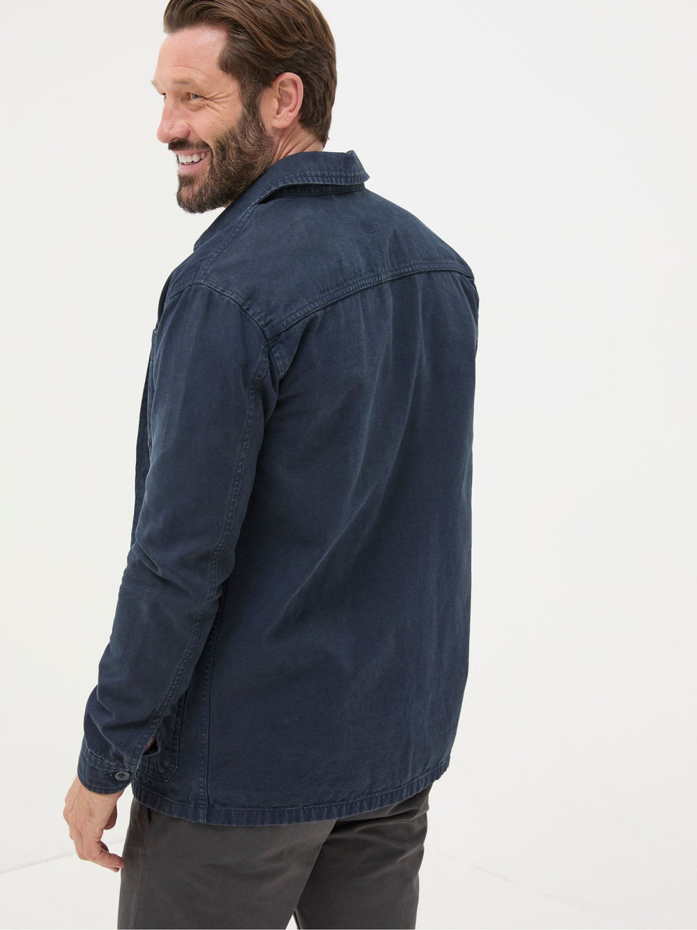 Navy Blue Canvas Worker Jacket
