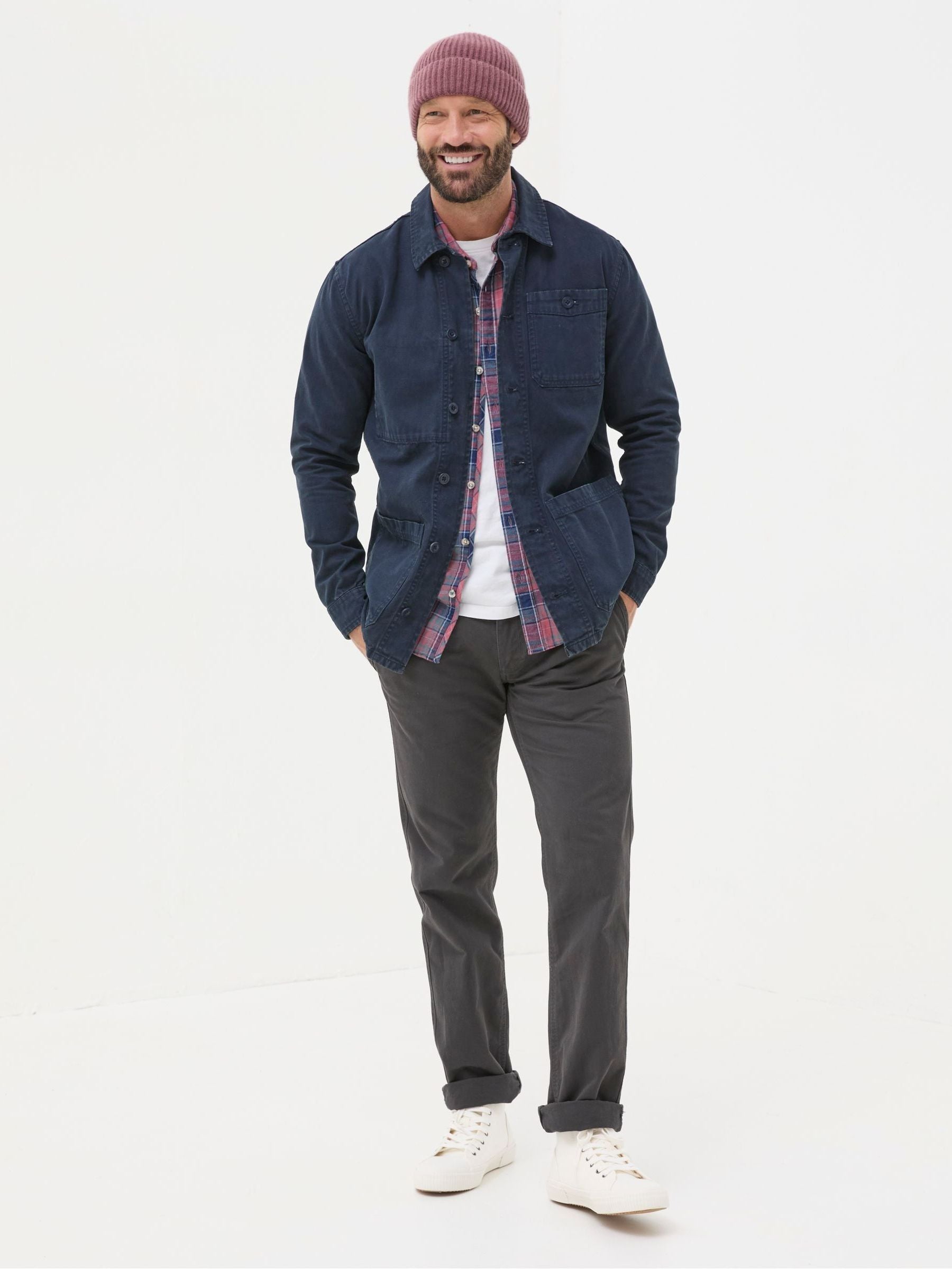 Navy Blue Canvas Worker Jacket