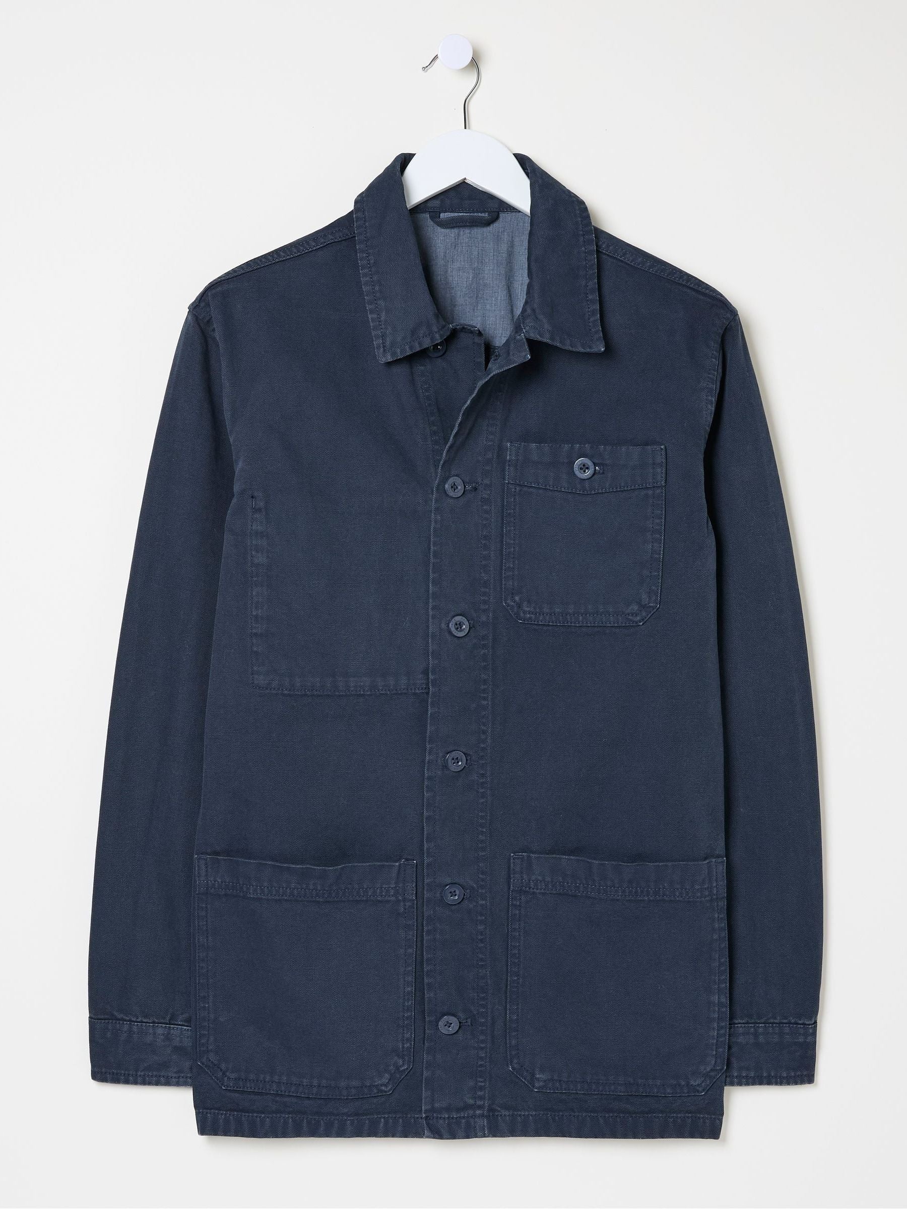 Navy Blue Canvas Worker Jacket