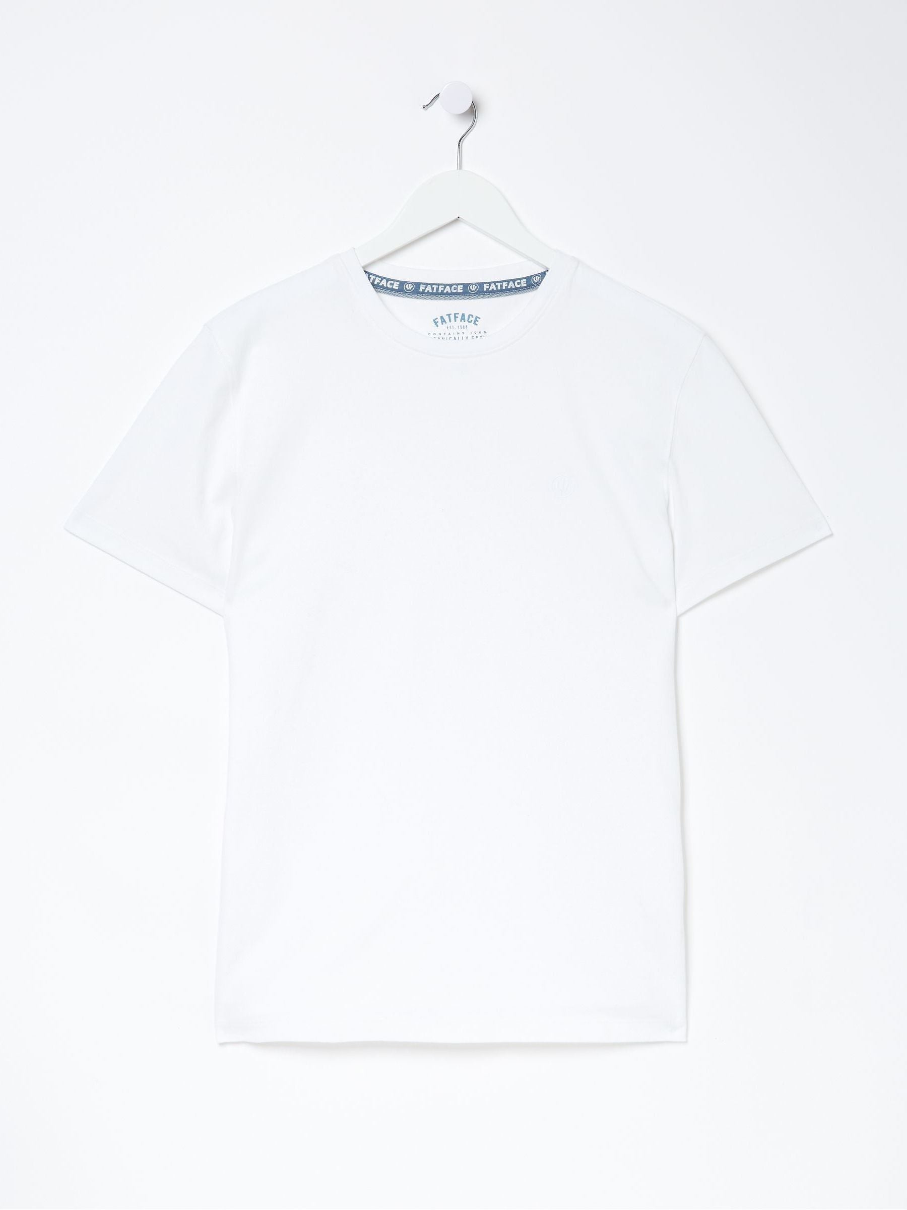 Lulworth White 100% Cotton Crew T-Shirt