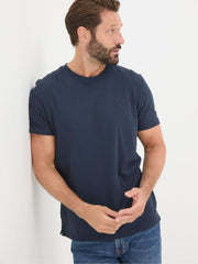 Lulworth Navy Blue 100% Cotton Crew T-Shirt