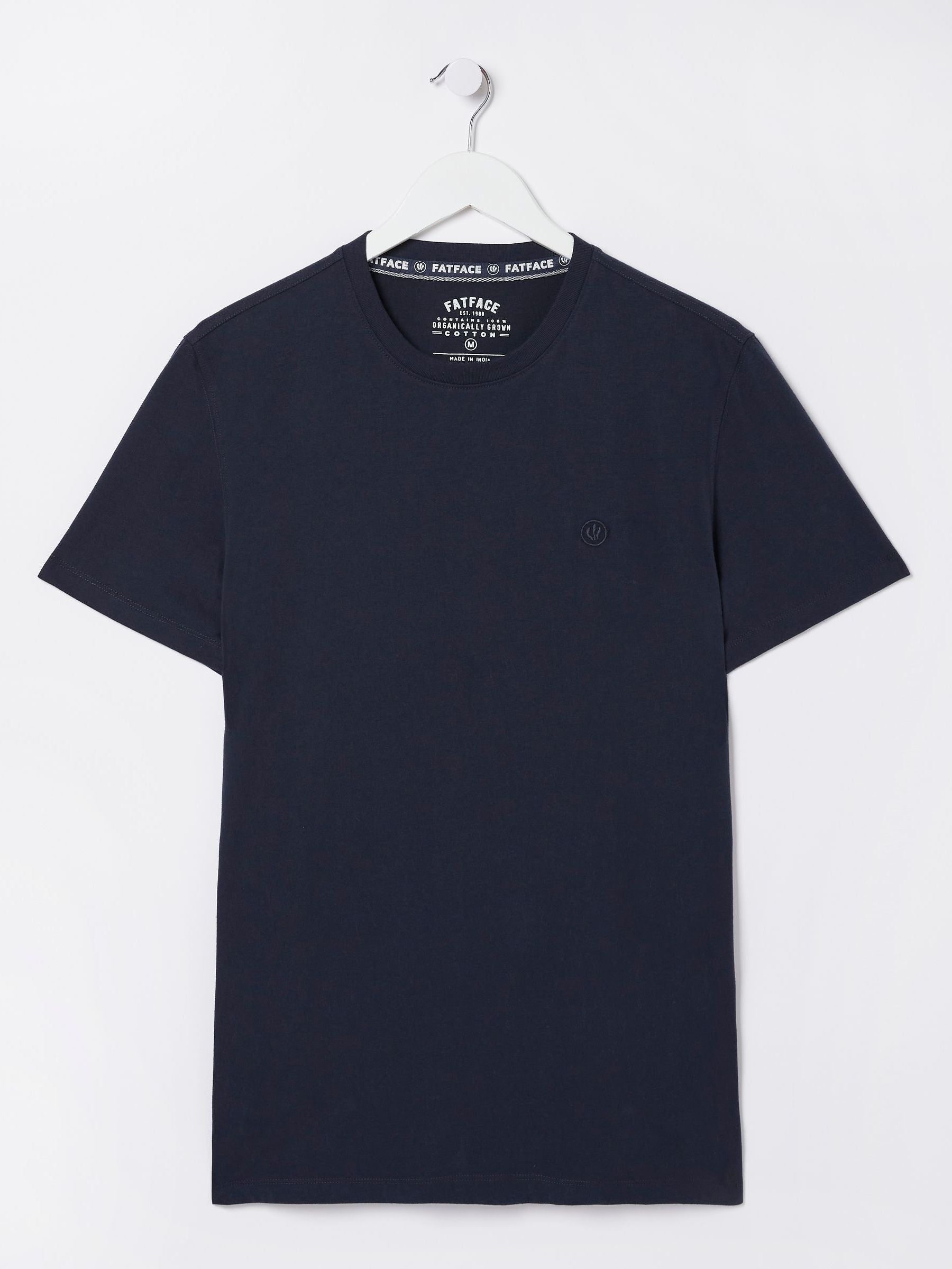 Lulworth Navy Blue 100% Cotton Crew T-Shirt