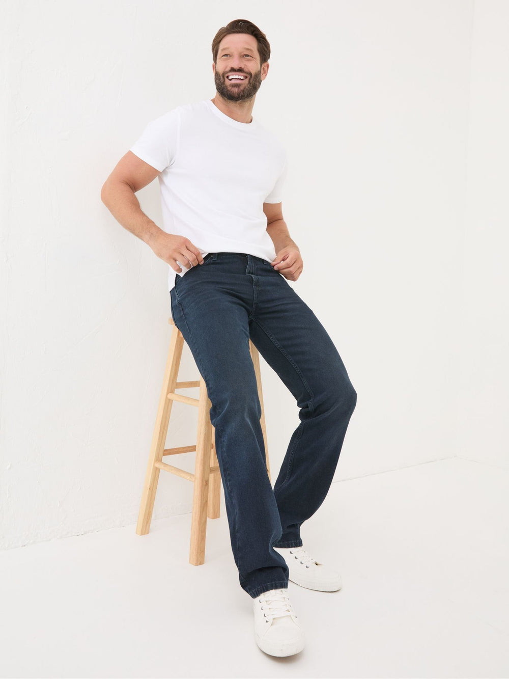 Denim Dark Blue Straight Fit Jeans