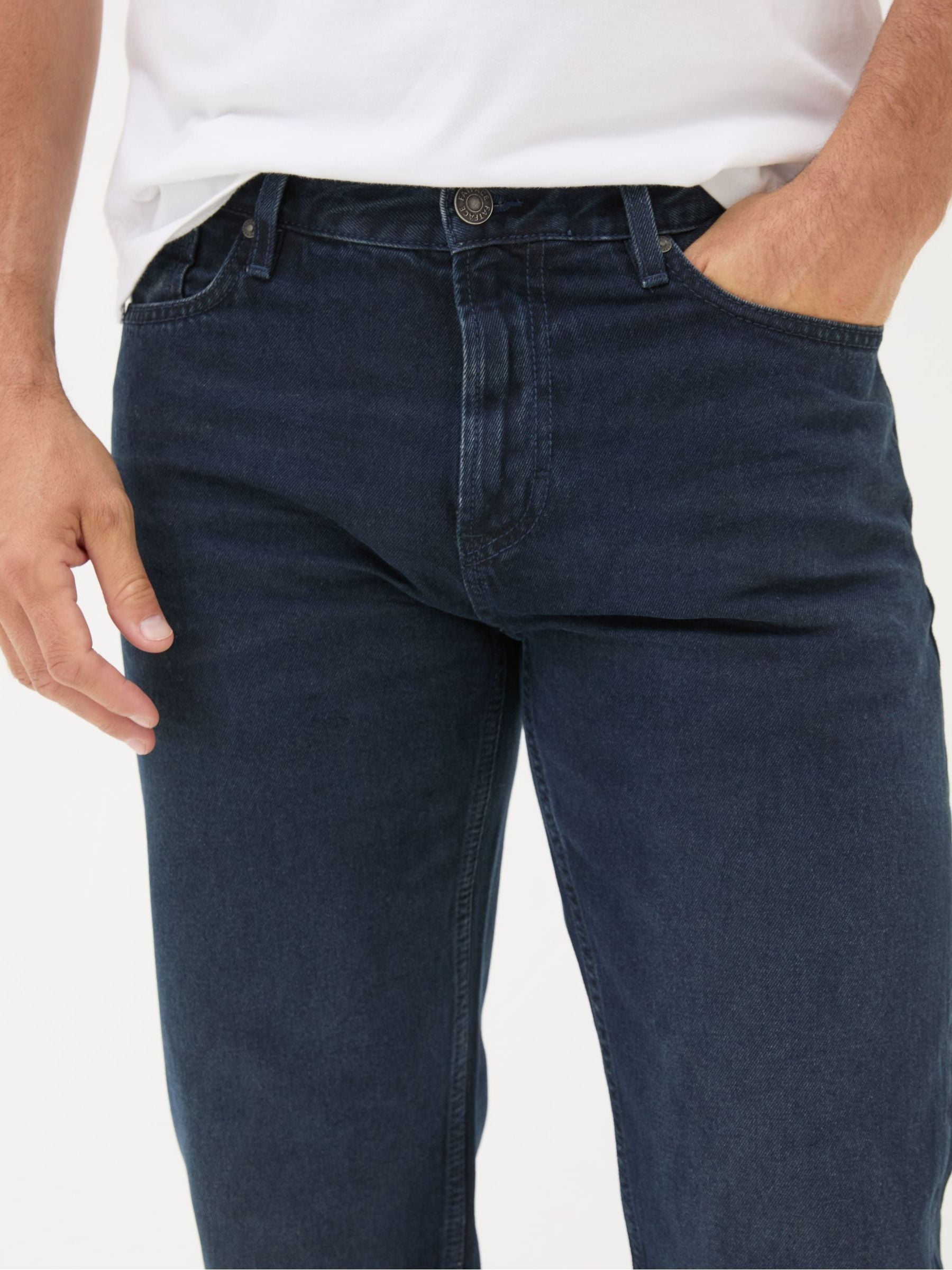 Denim Dark Blue Straight Fit Jeans