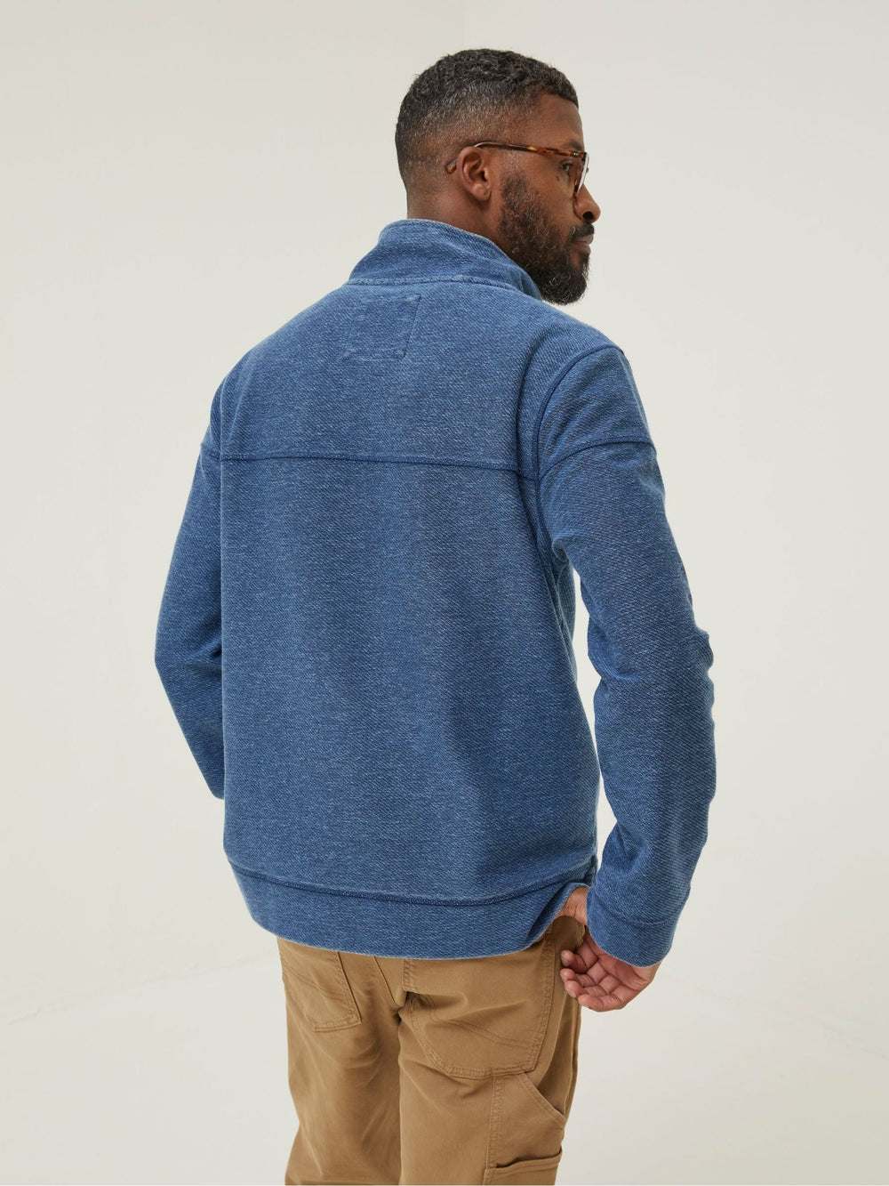 Blue Half Neck Sweatshirt
