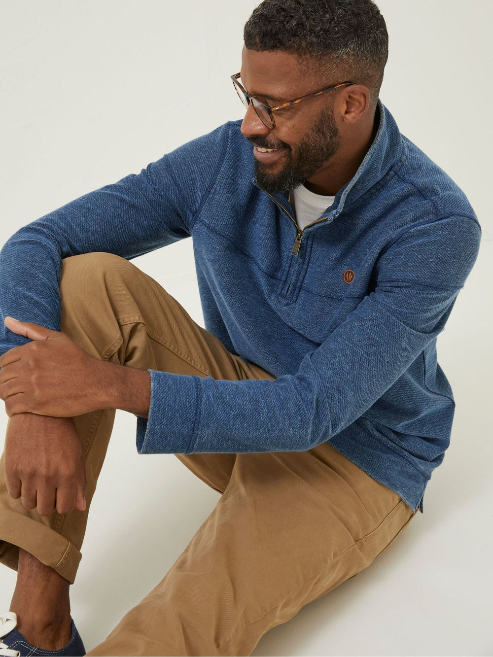 Blue Half Neck Sweatshirt
