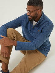 Blue Half Neck Sweatshirt