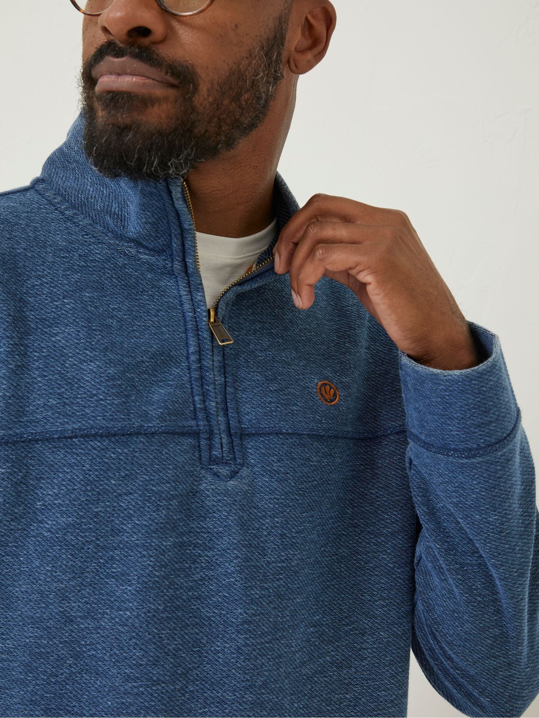 Blue Half Neck Sweatshirt