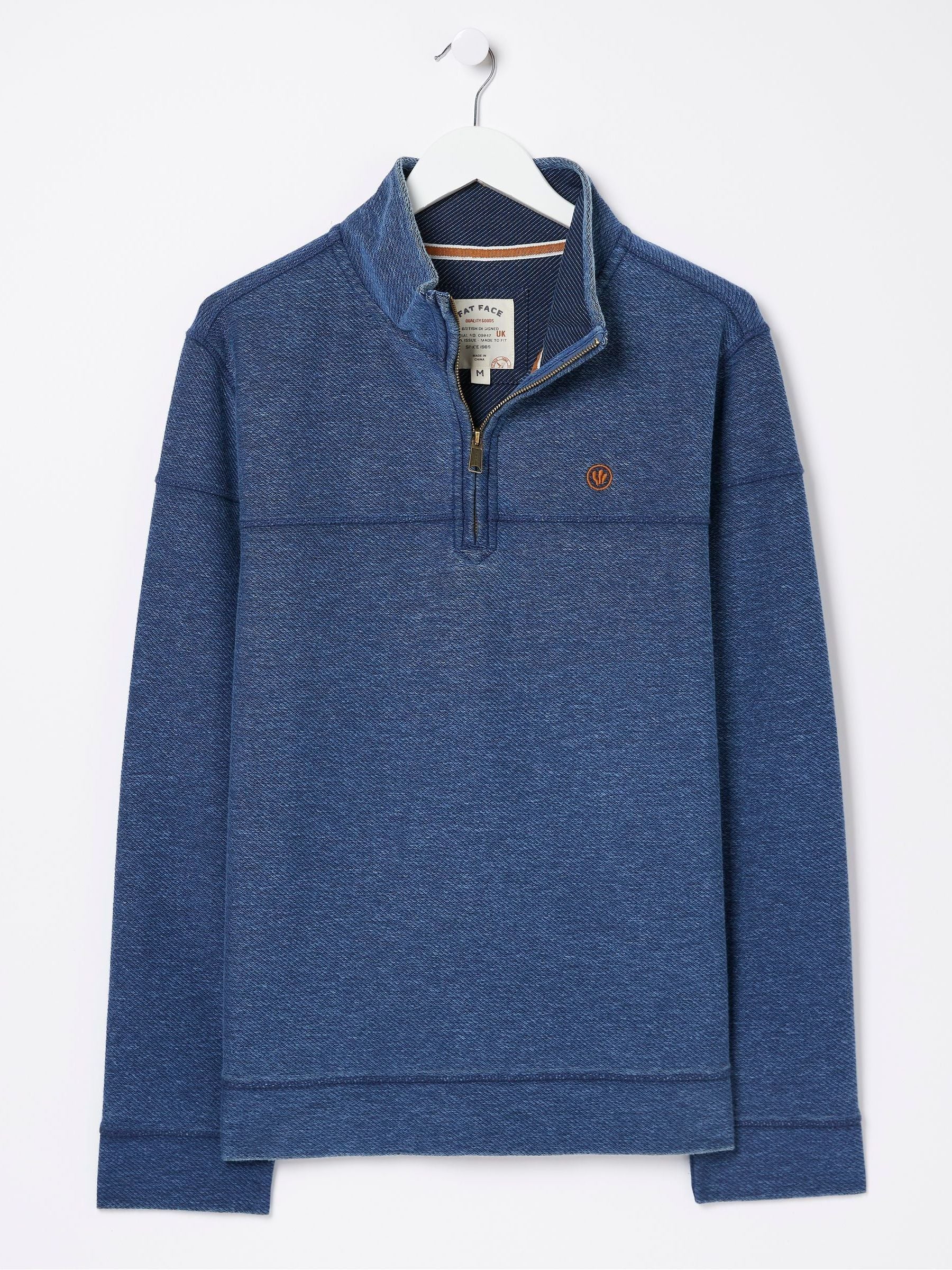 Blue Half Neck Sweatshirt