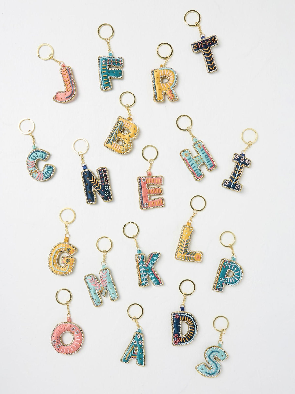 Multicolour Alphabet Keyring
