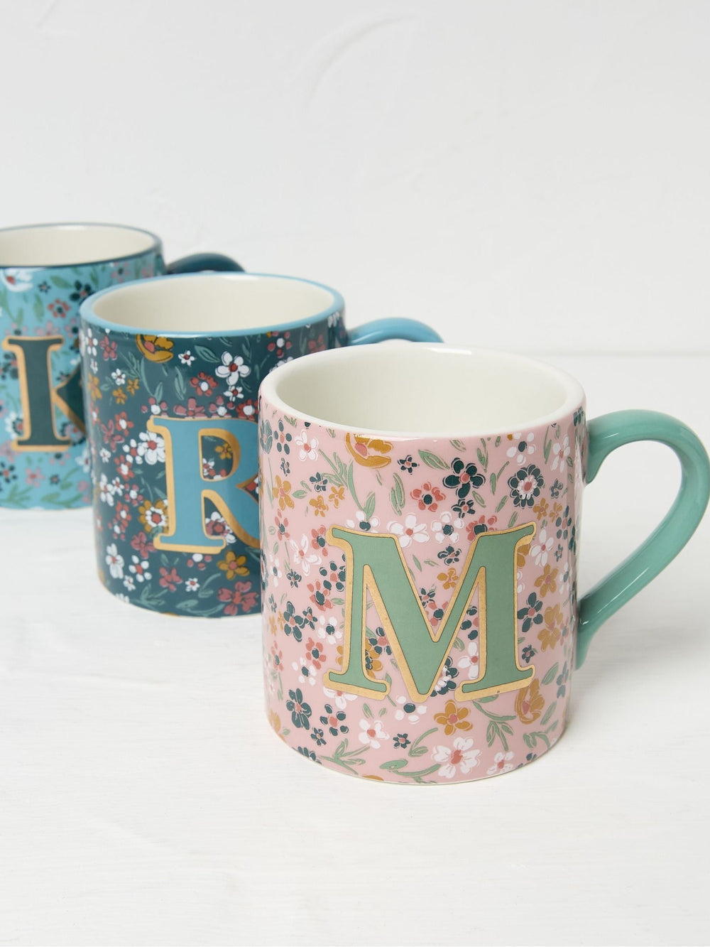 Multicolour Alphabet Floral Mug